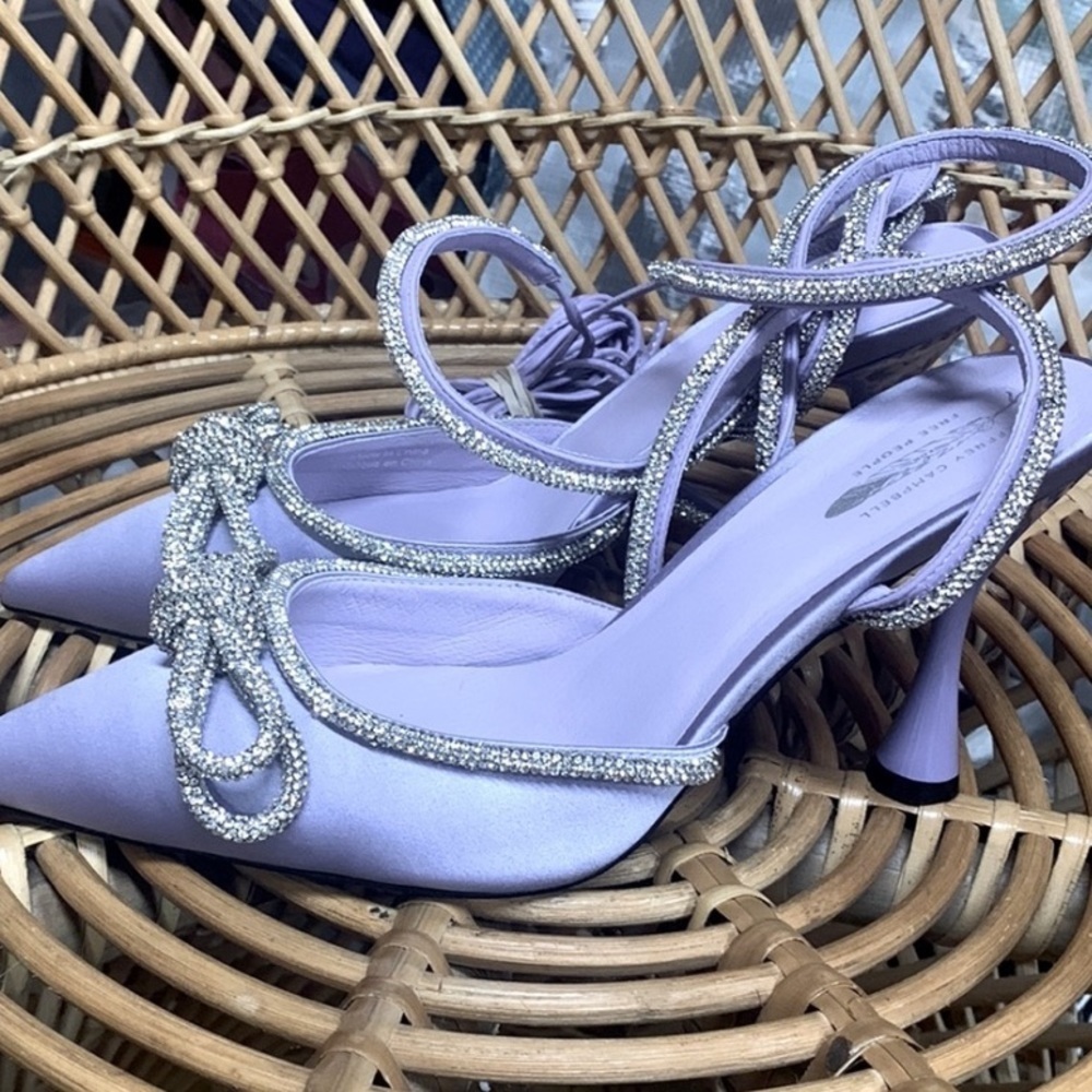 Jeffrey Campbell Juliet  lilac lace up heels size 8.5 new without box - Picture 8 of 10